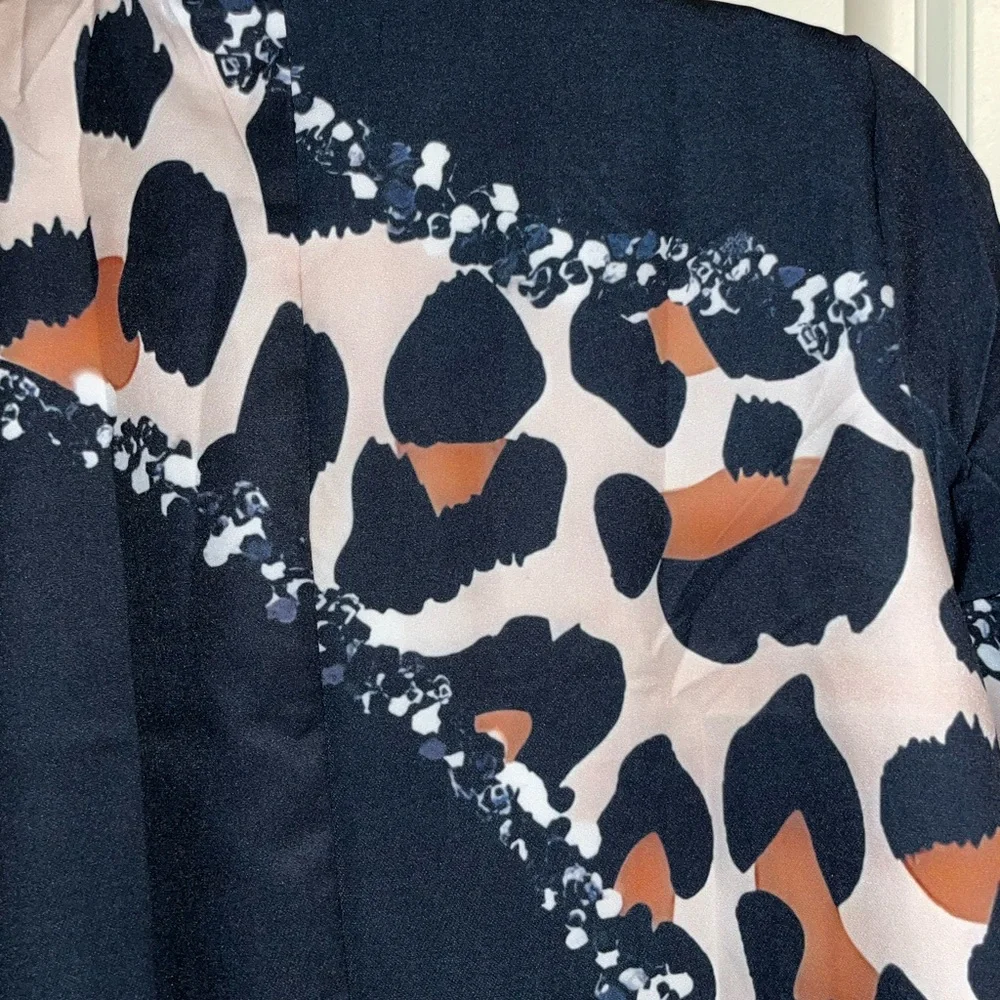 Stylish Leopard Print Women's Long Blazer - Picture 5 of 6